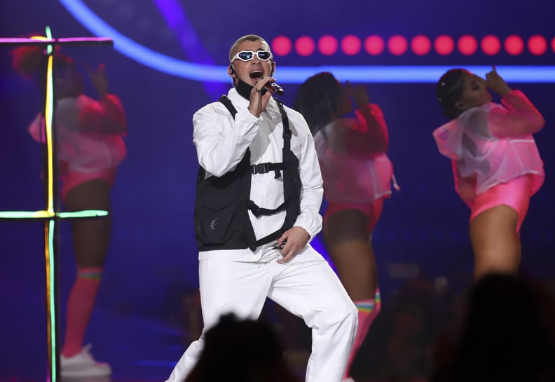 MEXICO CITY, MEXICO - JUNE 21: BAD BUNNY during his show at ceremony of the MTV MIAW Awards at Palacio de los Deportes on June 21, 2019 in Mexico City, Mexico. (Photo by Medios y Media/Getty Images)