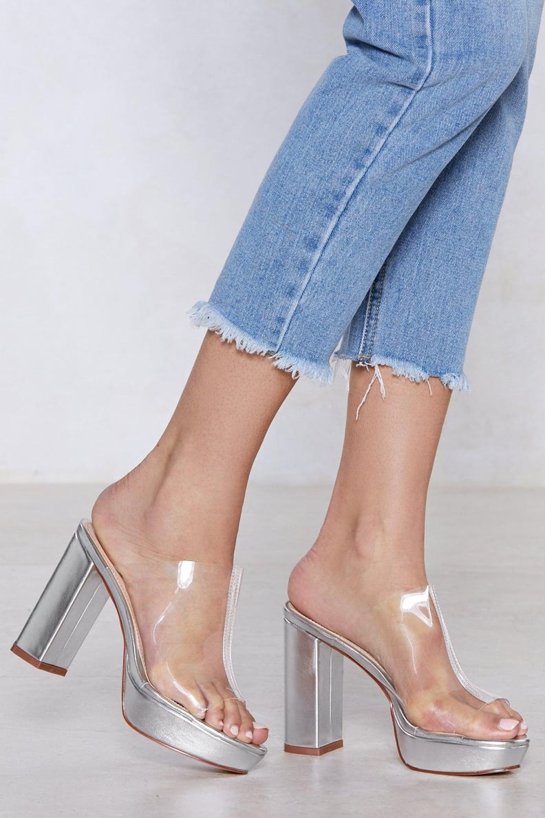 Nasty Gal Coast Is Clear Metallic Mules