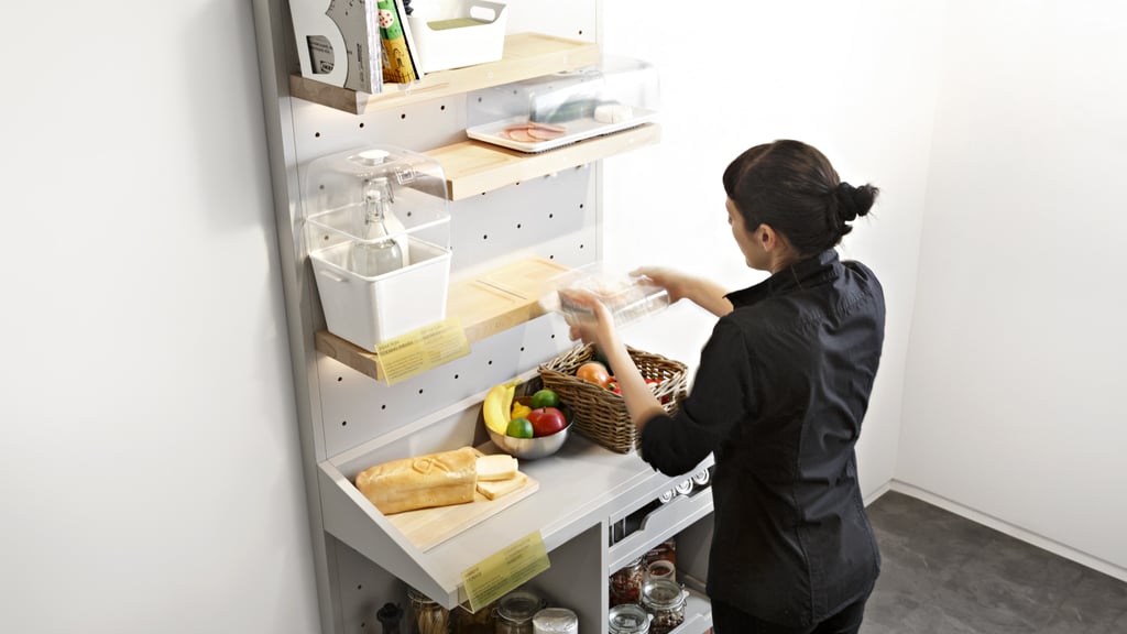 Another view of how the pantry would look like with the different components, including the "inductive cooling containers," which keep food fresh by cooling it.