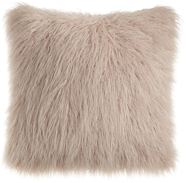 Horchow Khan Mauve Faux-Fur Pillow ($125)