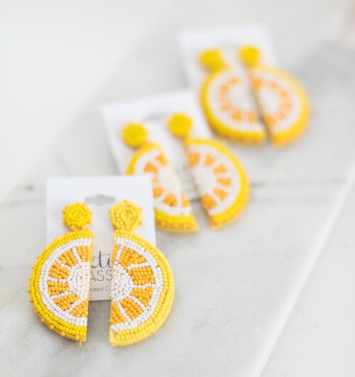 The Tiny Tassel Lemon Earrings