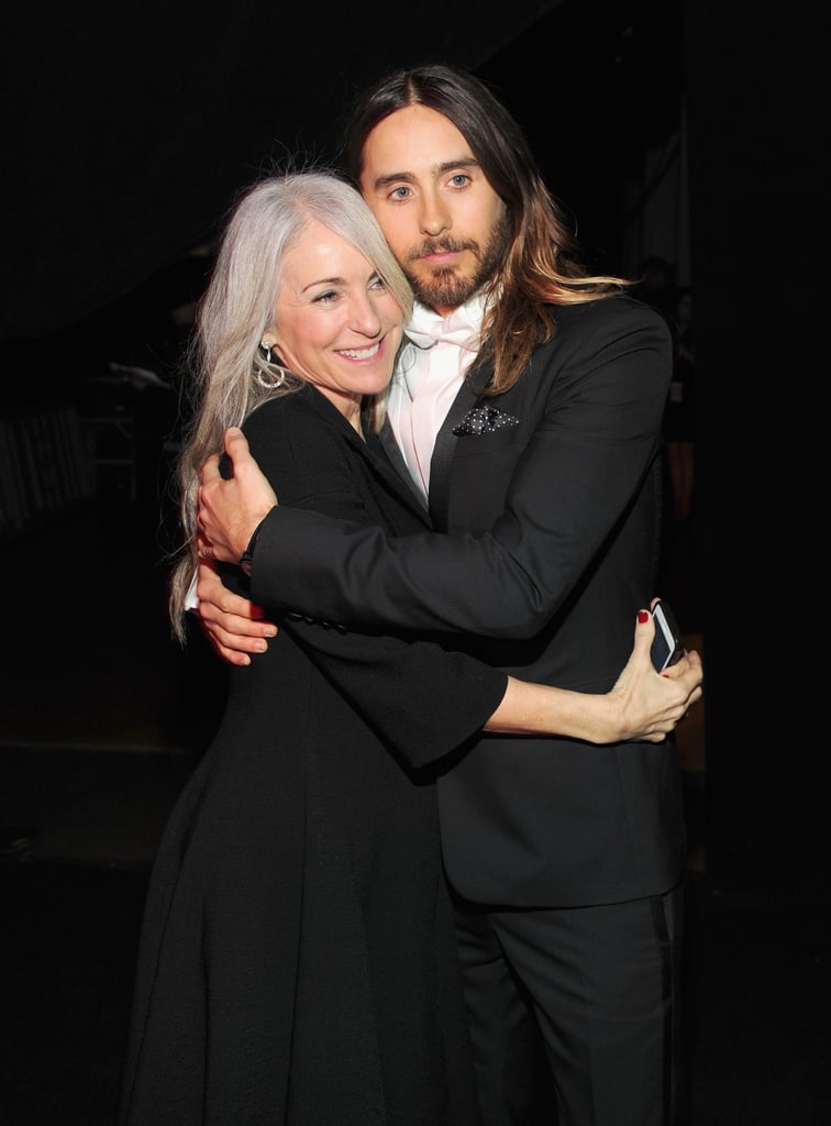 He hugged his mom, Constance Leto, tight while celebrating his SAG