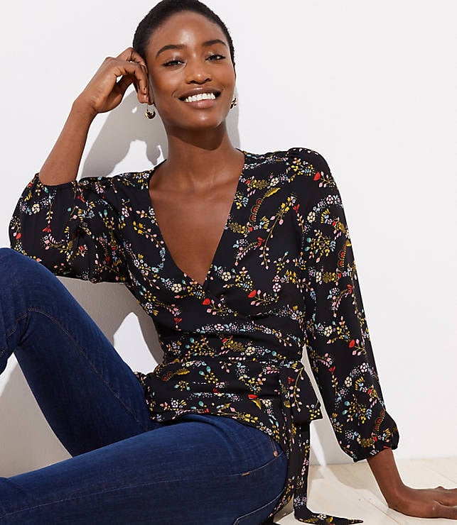 Loft Flower Garland Wrap Blouse | Loft Holiday Clothes | POPSUGAR ...