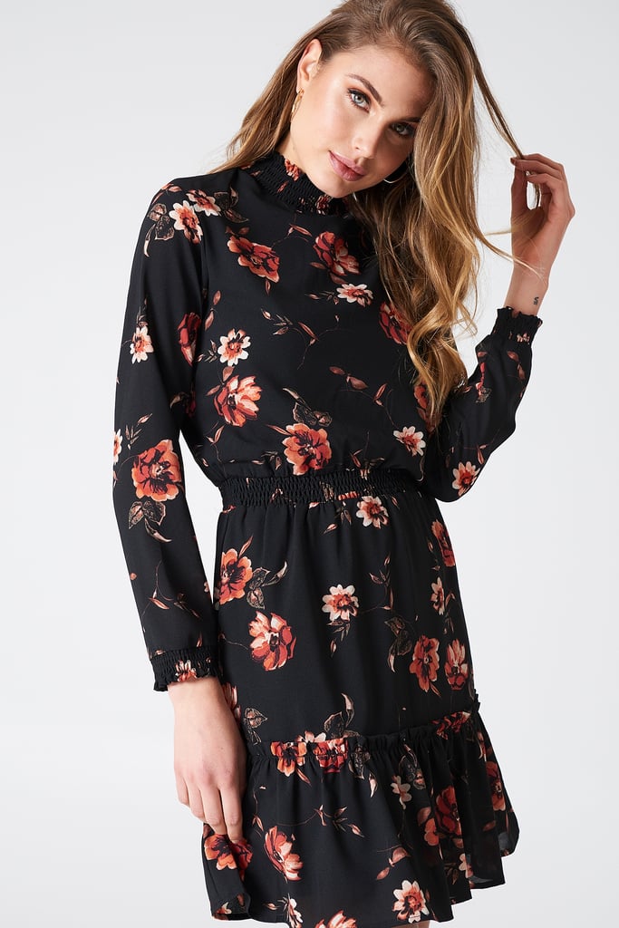 NA-KD High Collar Flower Dress