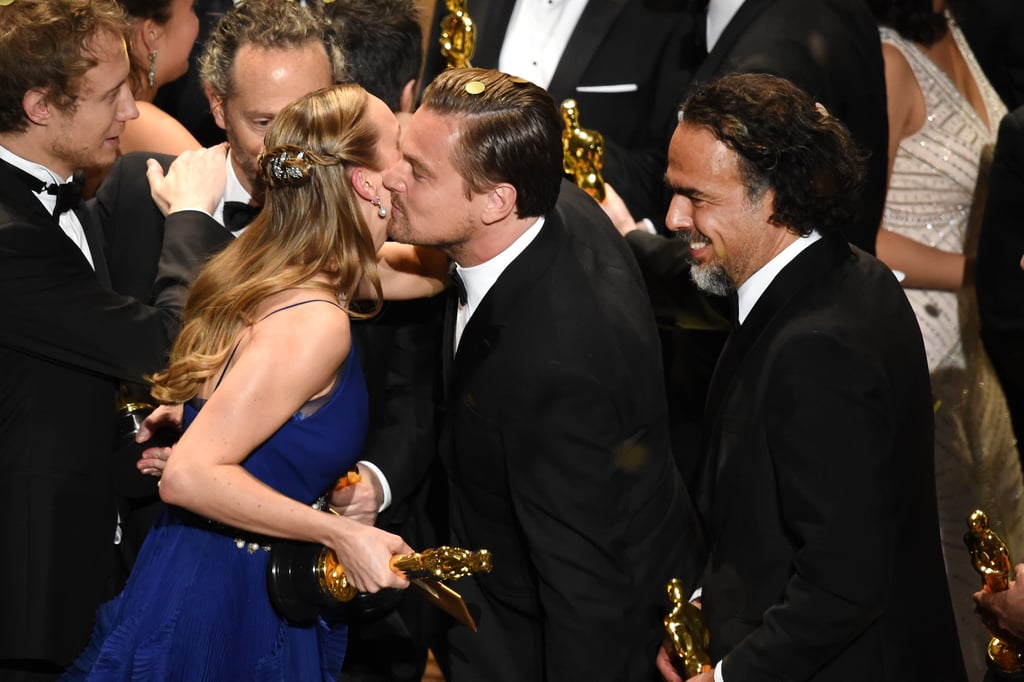 Leo Got a Friendly Peck From Best Actress Winner Brie Larson