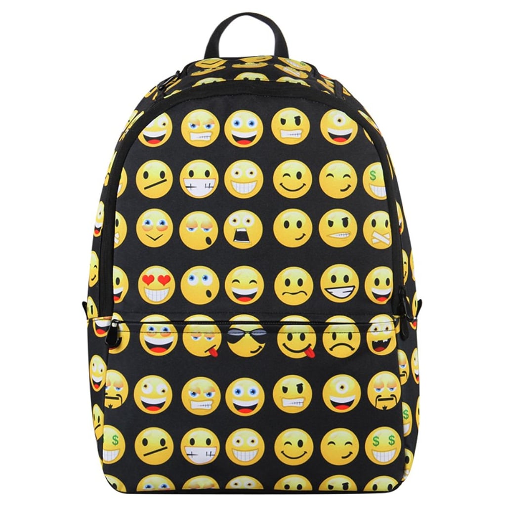 Hynes Eagle Printed Emoji Kids School Backpack Black