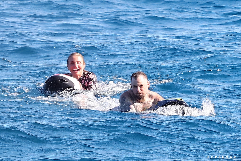 Cameron Diaz and husband Benji Madden are enjoying a relaxing getaway in the South of France! On Thursday, the couple took in the gorgeous beach views in Saint-Tropez and hopped on a yacht before going to sea. Clad in a floral swimsuit, Cameron, 46, also mounted a motorized body board to ride the Mediterranean waves as she smiled alongside Benji, 40, who wore a pair of black swim trunks while taking a dip in the ocean.
The duo — whose romance was confirmed in 2014 before they wed in a secret LA wedding the following year — made their trip to France just days after Cameron's essay for InStyle magazine's 25th anniversary hit stands. In the magazine, she opens up about leaving the Hollywood spotlight to take time for herself. "It's fun to just not have anybody know what I'm up to," she said. "Because my time is all mine. I'm not selling any films, and because I'm not selling anything, I don't have to give anybody anything. I'm living my life." 

    Related:

            
            
                                    
                            

            Cameron Diaz and Benji Madden&apos;s Whirlwind Romance, as Told by Them