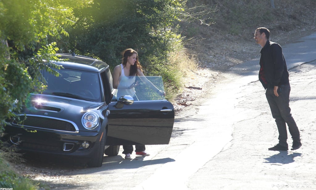 Rupert Sanders and Kristen Stewart pulled off to the side of the road.