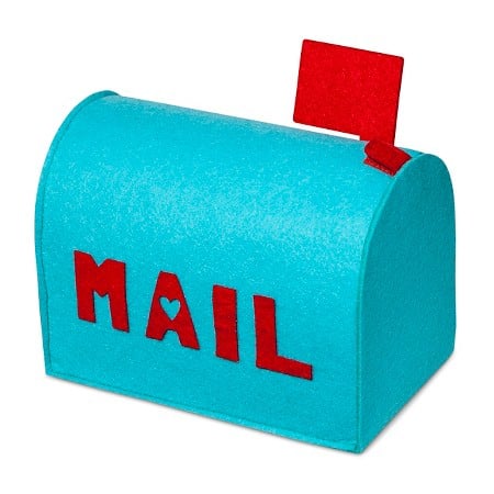 Valentine's Day Blue Felt Mailbox