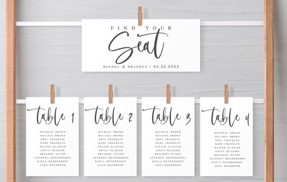 Table Number Cards