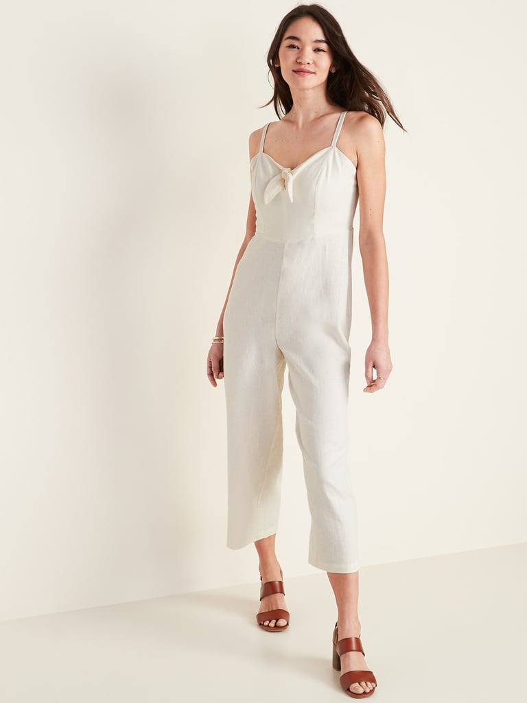 Old Navy Tie-Front Linen-Blend Cami Jumpsuit