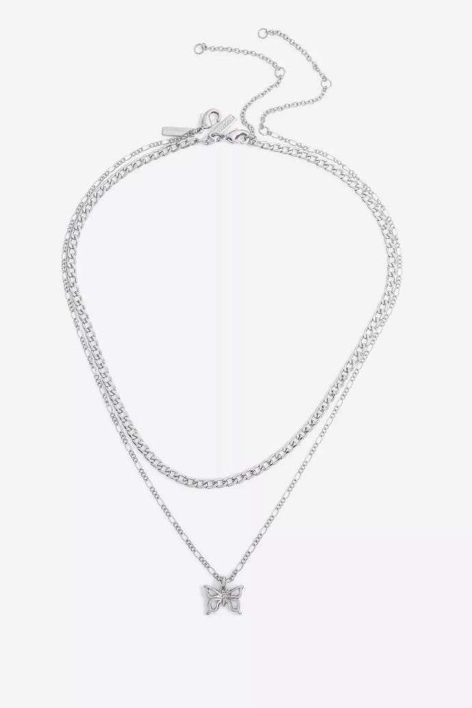 Topshop Butterfly Multirow Necklace