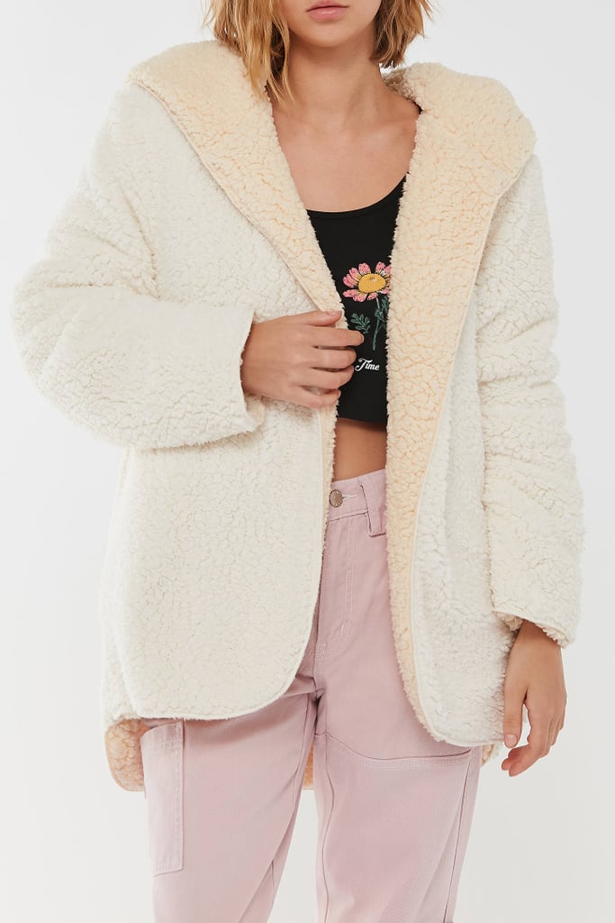 BDG Carmella Reversible Hooded Teddy Jacket