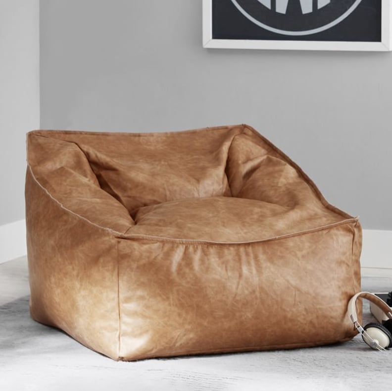 A Classic Leather Design: Pottery Barn Vegan Leather Small Modern Lounger