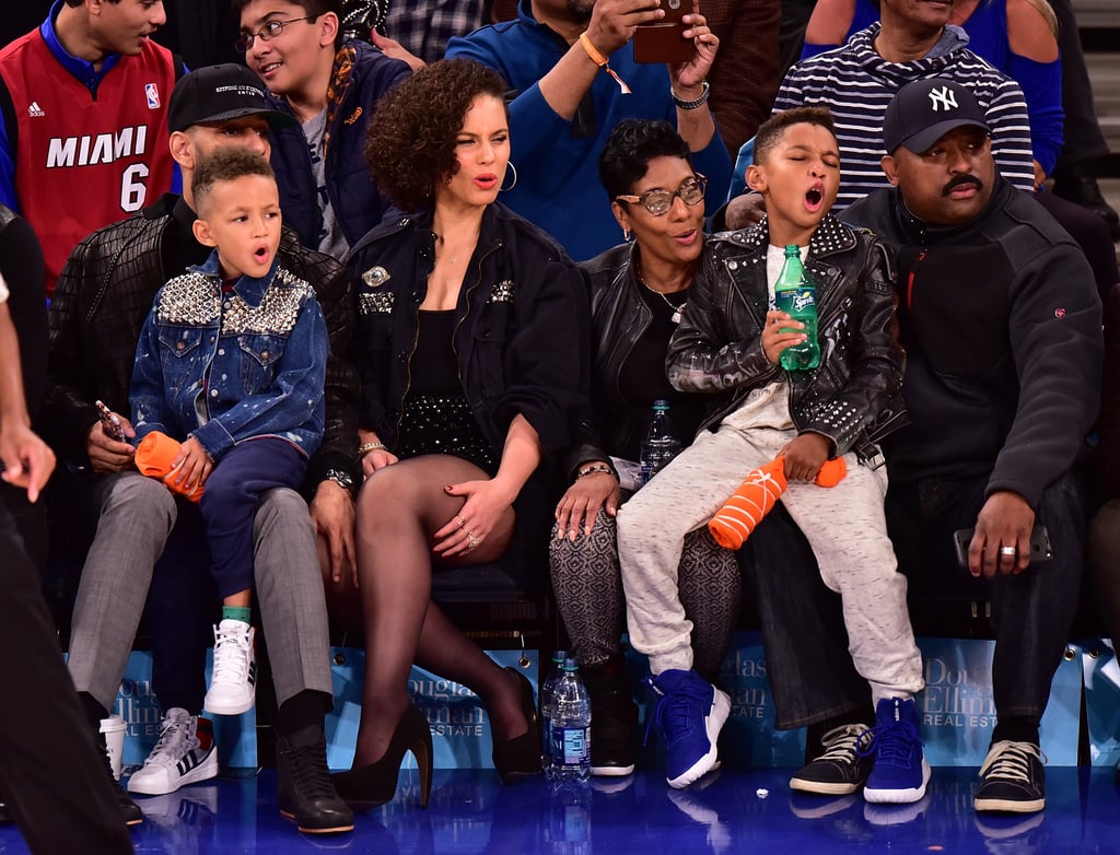 Alicia Keys and Swizz Beatz at NY Knicks Game November 2015