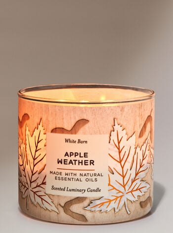 Bath & Body Works White Barn Apple Weather 3-Wick Candle