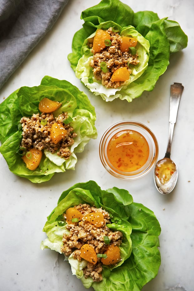 Orange Chicken Lettuce Wraps