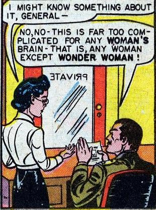 Luckily, Wonder Woman is smarter than most women.
Source: DC Comics