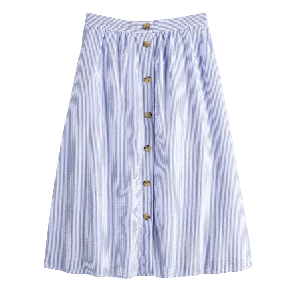 POPSUGAR Textured Button Front Skirt