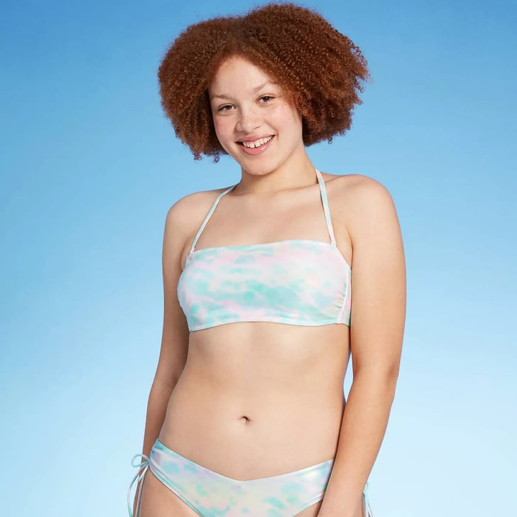 Xhilaration Tie Dye Multi Juniors Metallic Bandeau Bikini 14