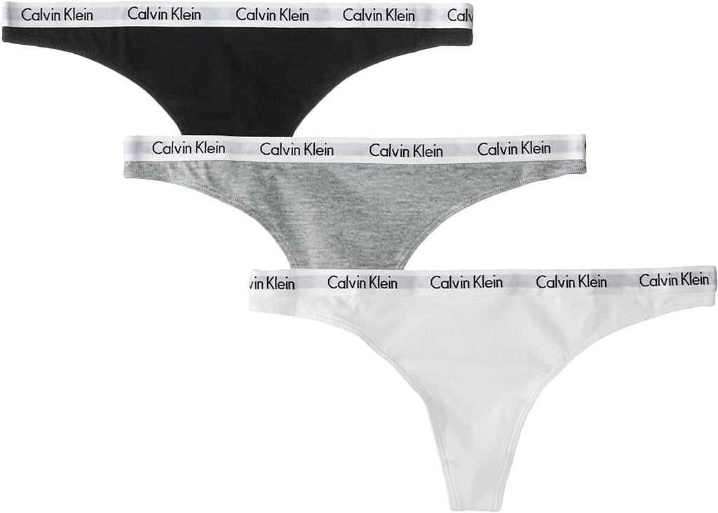 Calvin Klein Logo Cotton Thong Panties (Set of 3)