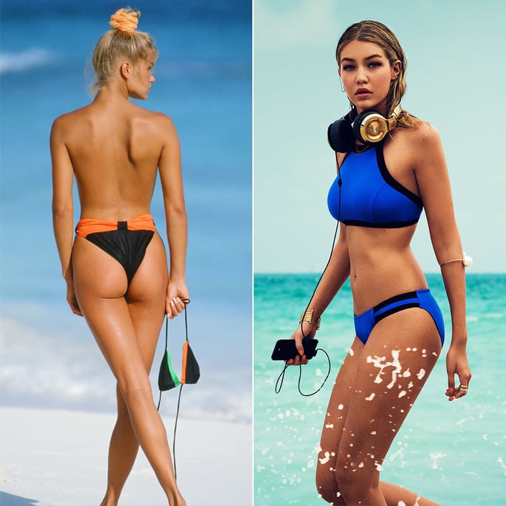 Yolanda Foster photographed by Marc & Paula Kanye Photography and Gigi Hadid photographed by Enrique Badulescu for Seafolly.
