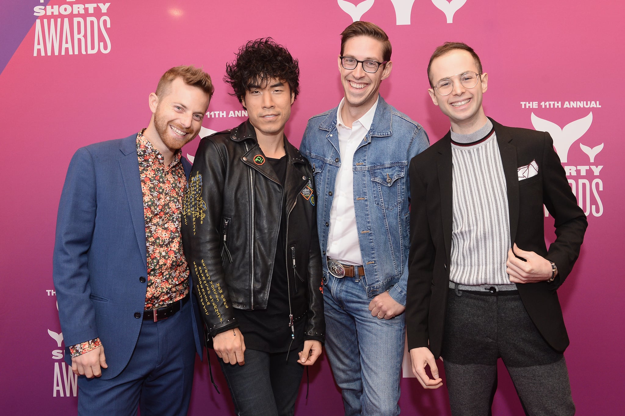 NEW YORK, NEW YORK - MAY 05: Ned Fulmer, Eugene Lee Yang, Keith Habersberger and Zach Kornfeld of The Try Guys attend the 11th Annual Shorty Awards on May 05, 2019 at PlayStation Theatre in New York City. (Photo by Noam Galai/Getty Images for Shorty Awards)