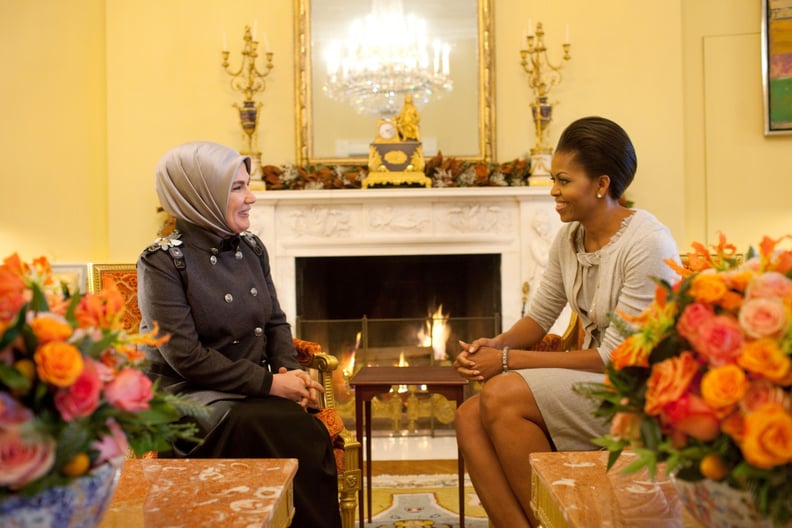 Meeting With Ermine Erdogan in the Yellow Oval Room of the White House