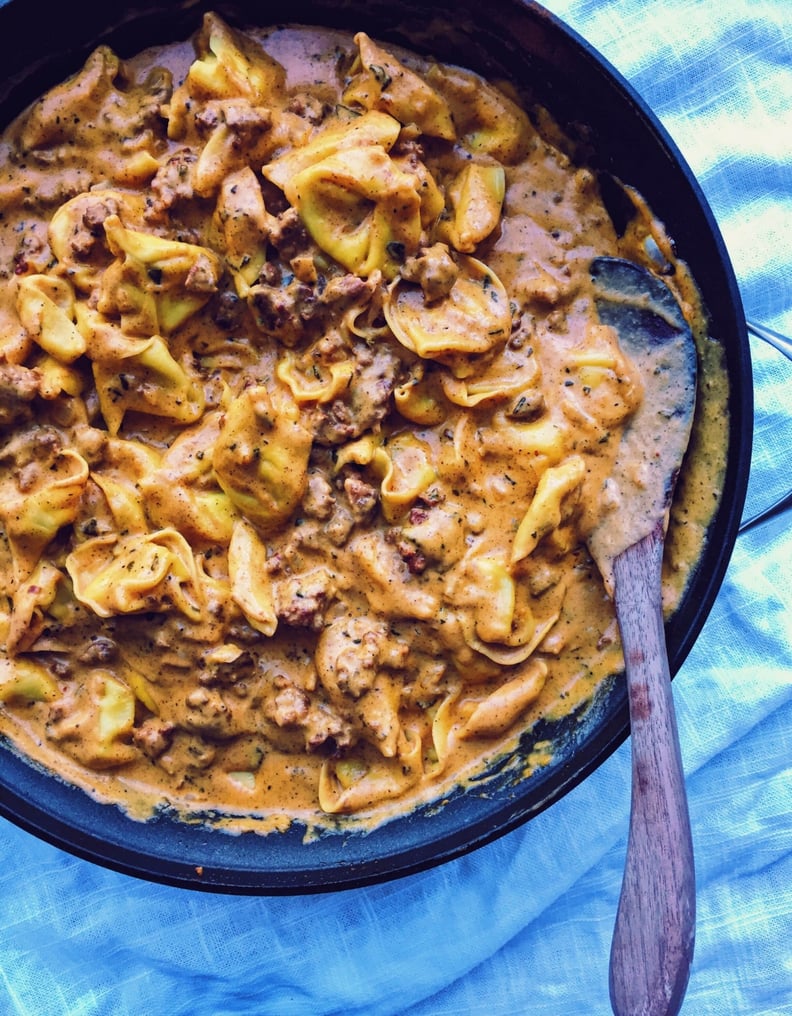 Creamy Pumpkin and Chorizo Pasta Bake