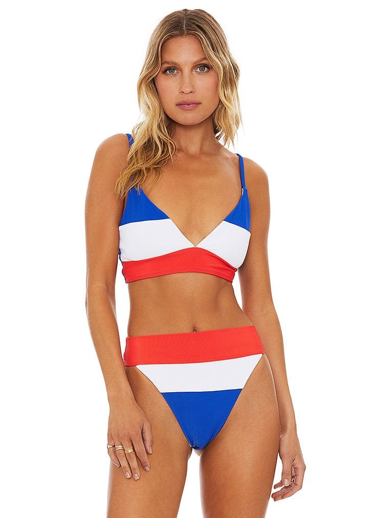 High Cut Thong Bottom in American Flag Collage