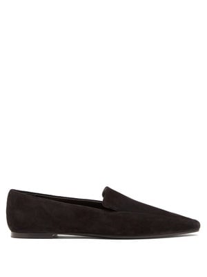 The Row Minimal Suede Loafers