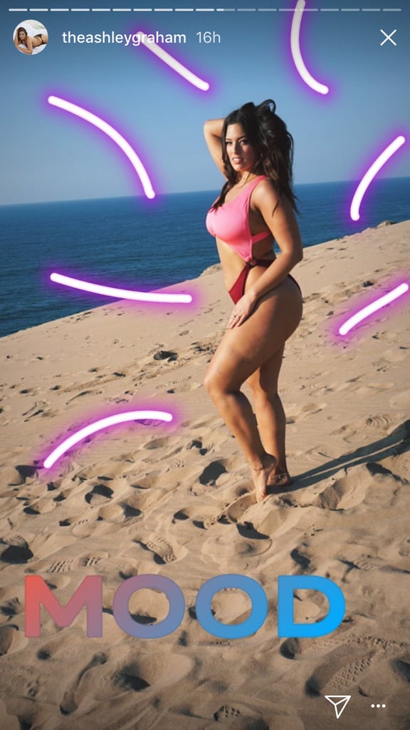 Ashley Graham's Red and Pink One-Piece Swimsuit