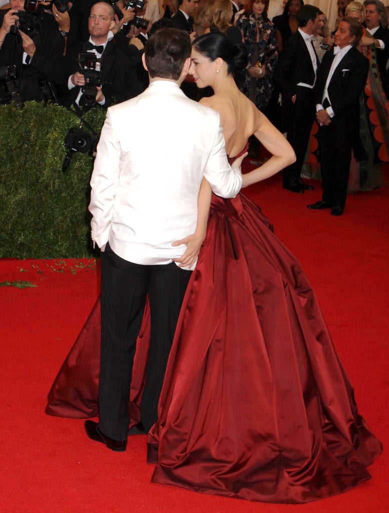 Sarah Silverman gave boyfriend Michael Sheen a squeeze as they posed for photos.