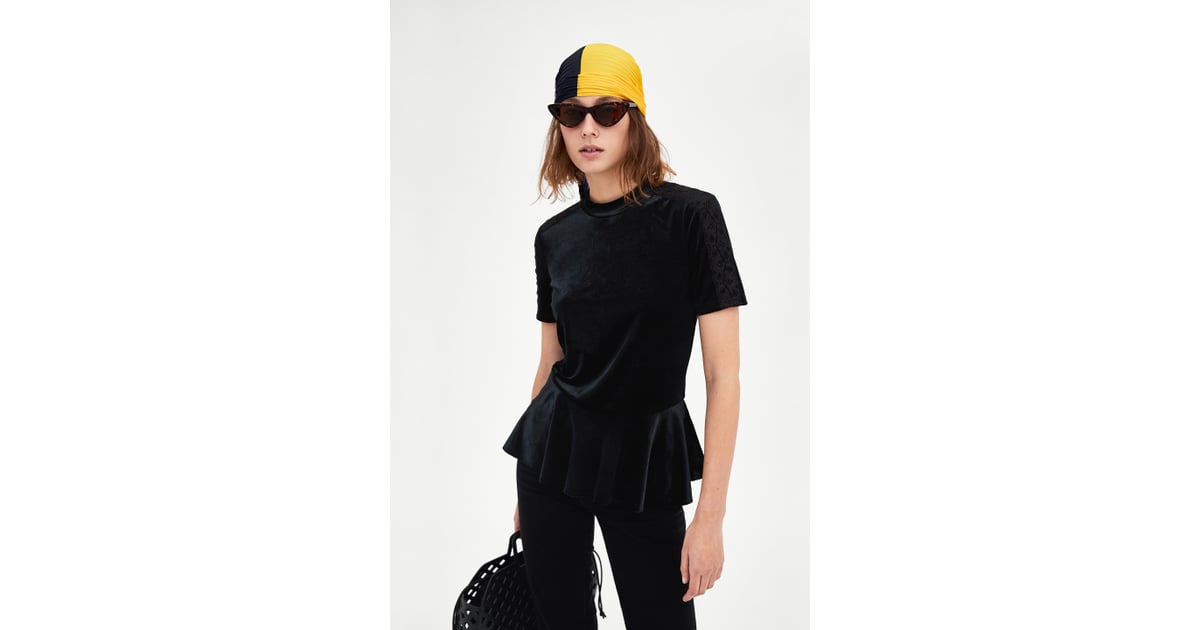 Zara Velvet Top With Ruffles How to Dress Like Rachel Green From