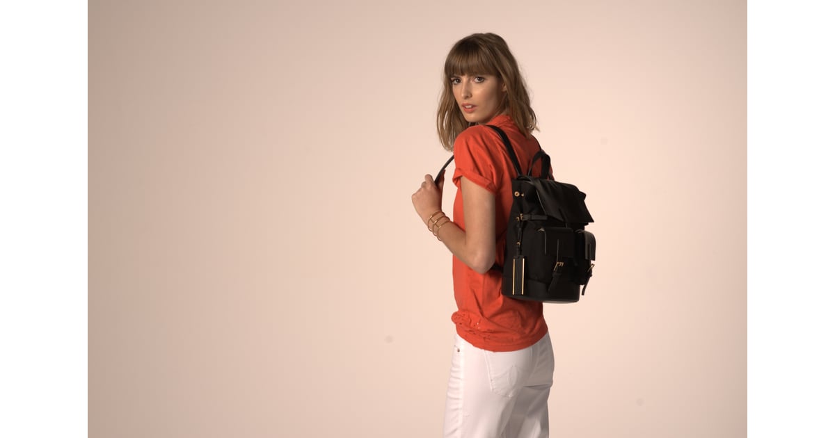 sleek leather backpack