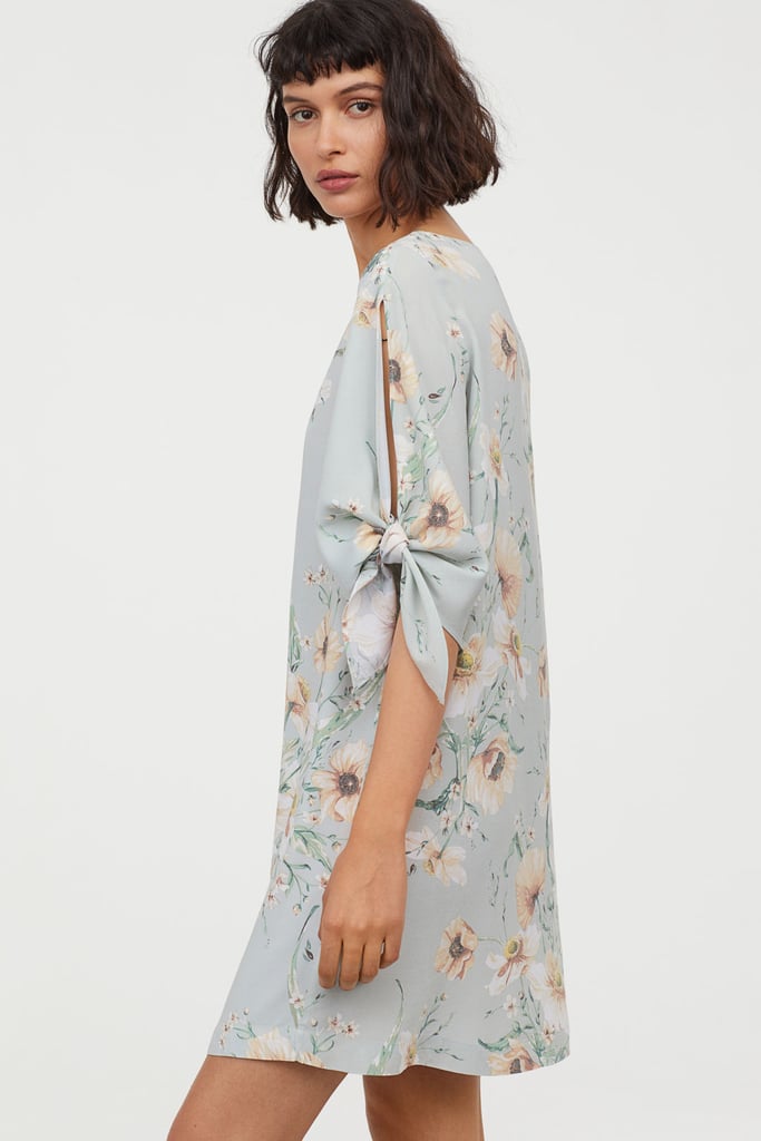 H&M Dress With Tie Sleeves
