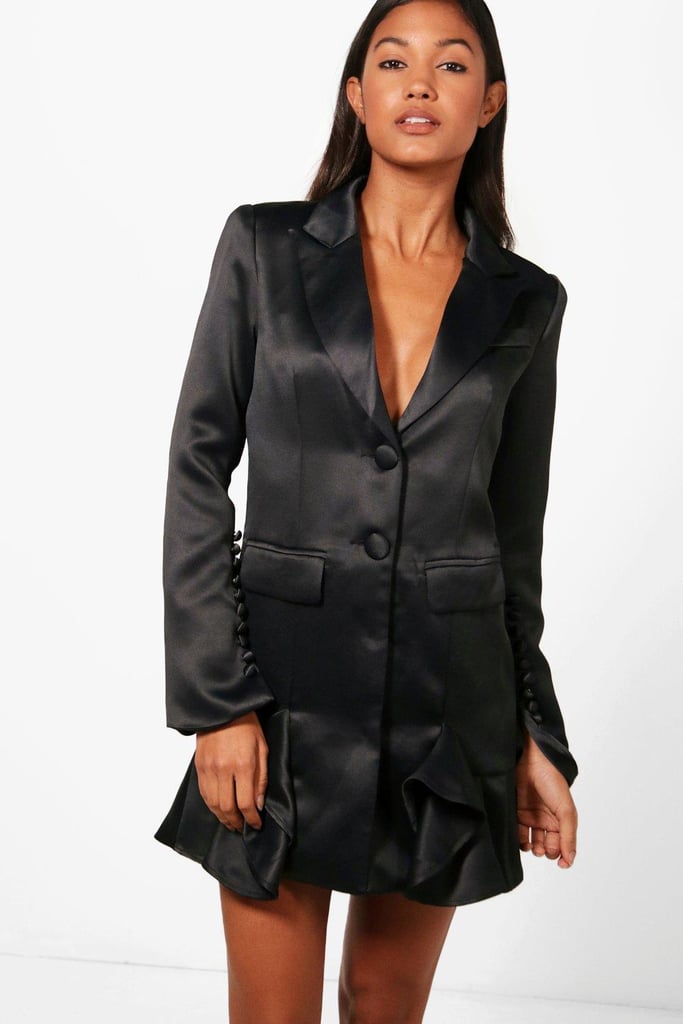 Boohoo Boutique Natalie Frill Hem Detail Blazer Dress