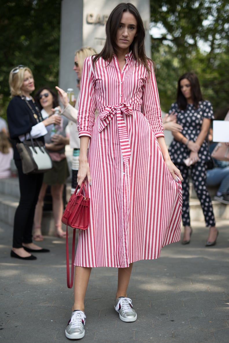 Wear a Red and White Midi Dress