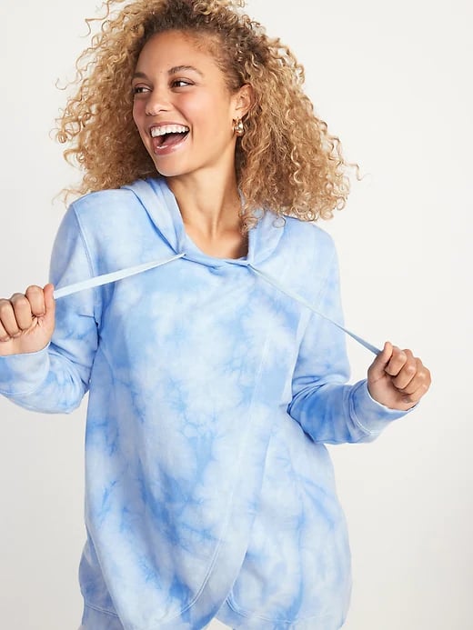 Old Navy Maternity Tie-Dye Cross-Front Nursing Tunic Hoodie