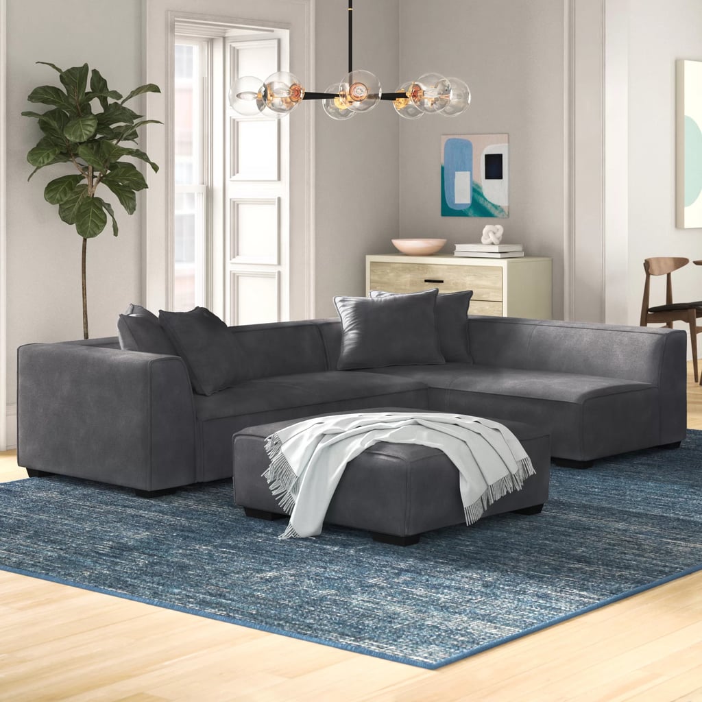 A Modern Couch: Easton Wide Right Hand Facing Corner Sectional With Ottoman