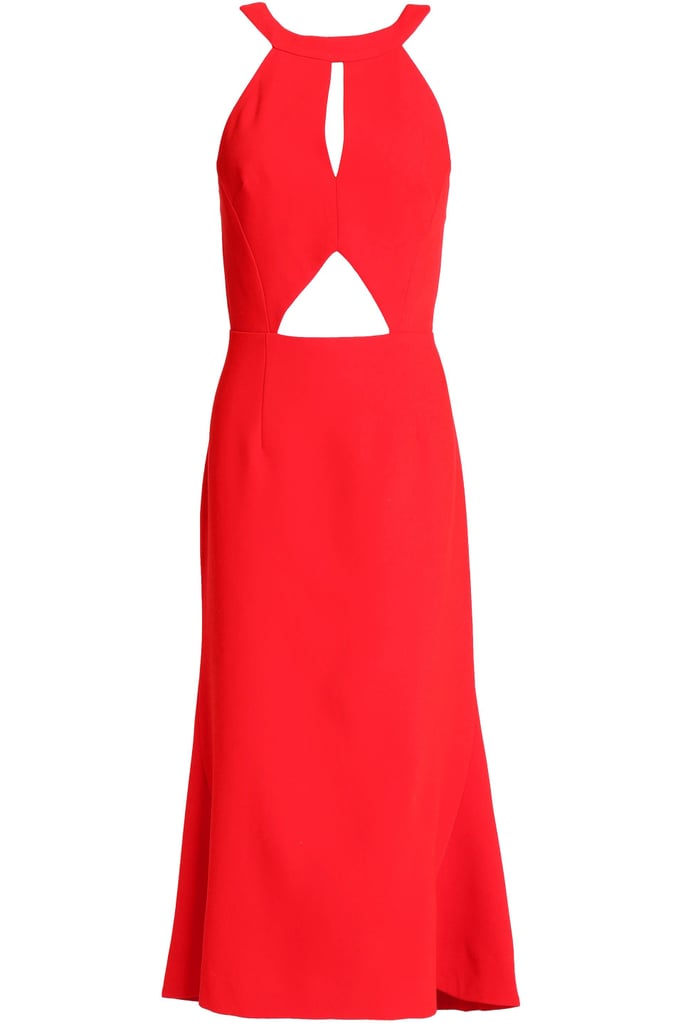 Nicholas Fluted Cutout Crepe Midi Dress