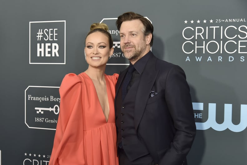 SANTA MONICA, CA - JANUARY 12: Olivia Wilde and Jason Sudeikis during the arrivals for the 25th Annual Critics' Choice Awards at Barker Hangar on January 12, 2020 in Santa Monica, CA. (Photo by David Crotty/Patrick McMullan via Getty Images)