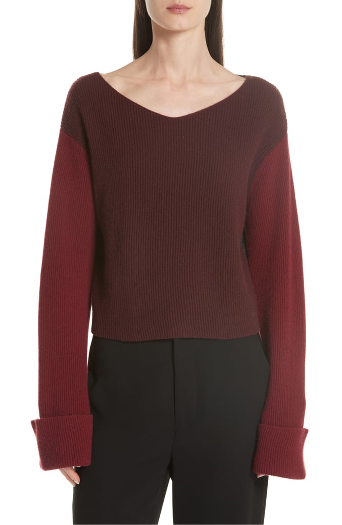 Vince Colorblock Cashmere Pullover | Best Cropped Sweaters | POPSUGAR ...