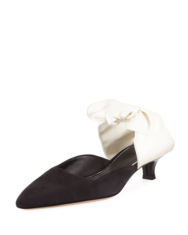 Our Pick: The Row Suede and Satin Bow Mules