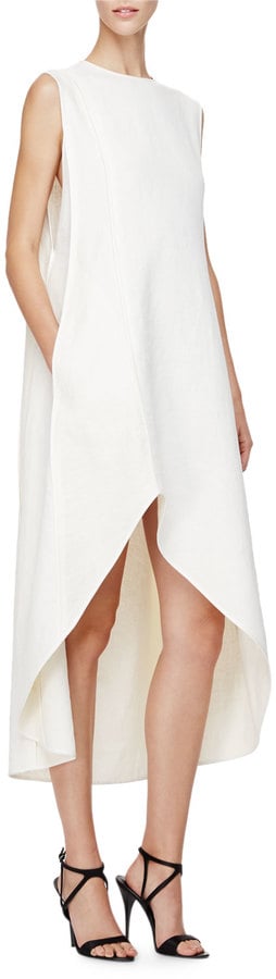 Narciso Rodriguez Sleeveless A-Line High-Low Dress, Pearl ($2,495)