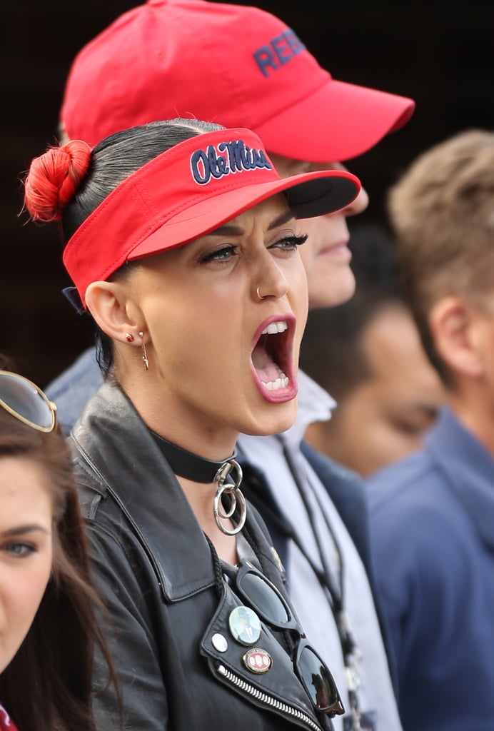 Who has spirit? Katy Perry roared at the football game between the Ole Miss Rebels and the Alabama Crimson Tide in Oxford, MS, on Saturday.