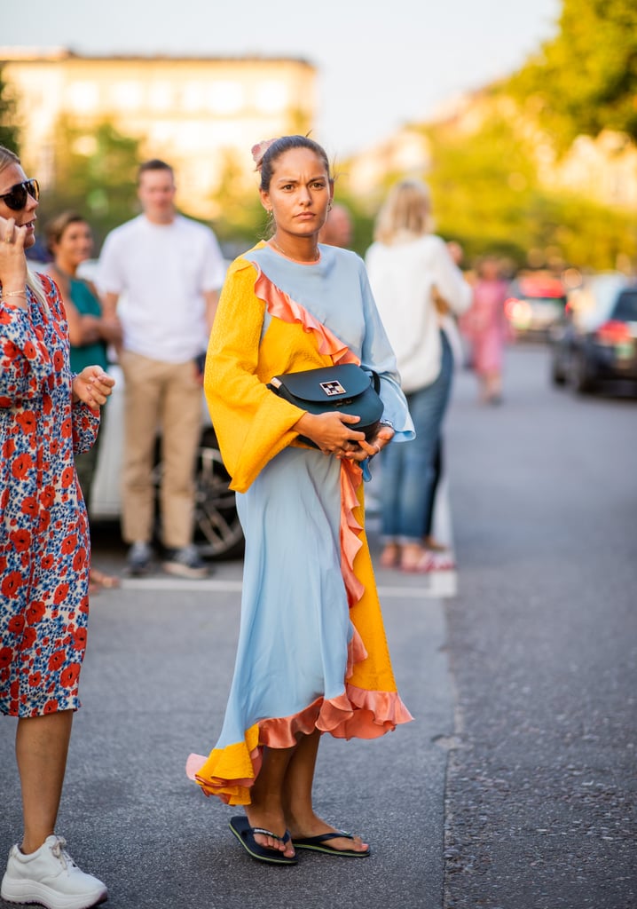 Dress Down a Bold Dress With Flats or Flip-Flops