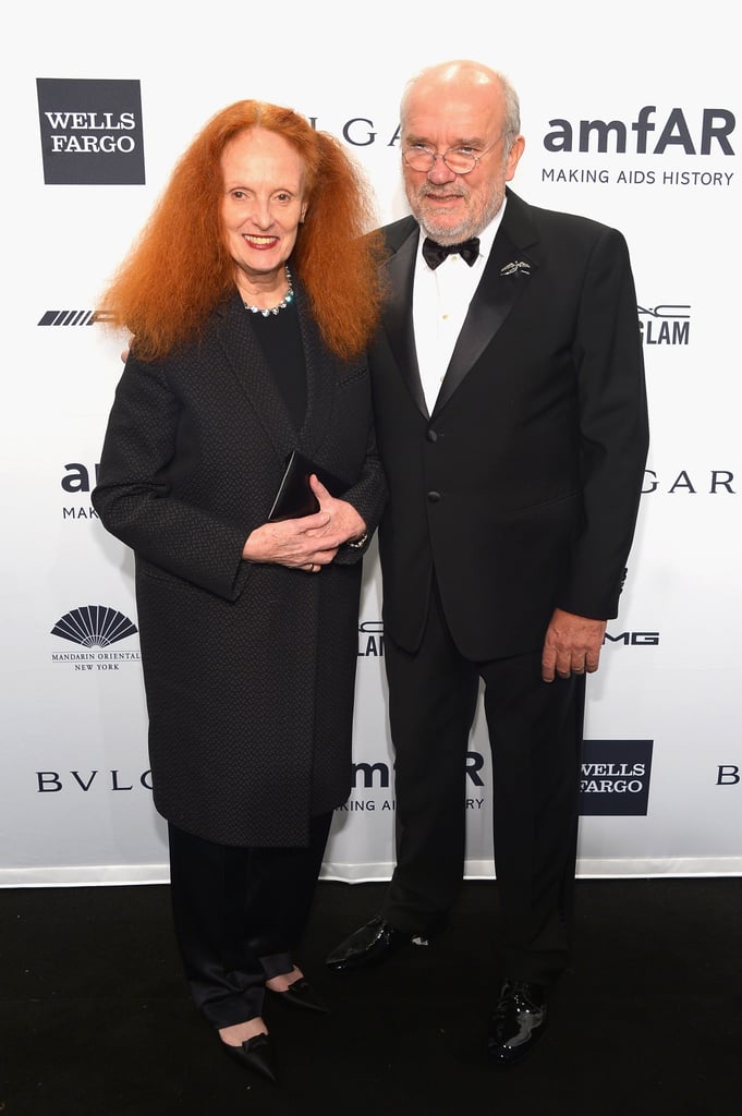 Grace Coddington and Peter Lindbergh at amfAR's New York Gala.