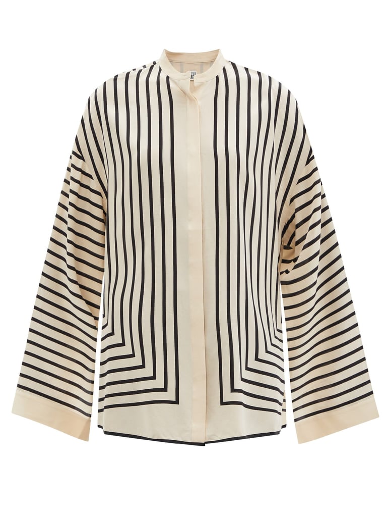 Totême Striped Silk Crepe de Chine Shirt