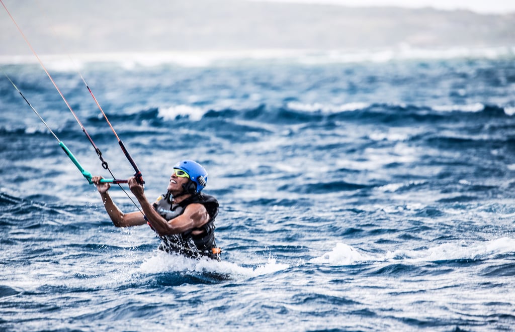 Barack Obama Kitesurfing in the Caribbean 2017 Pictures